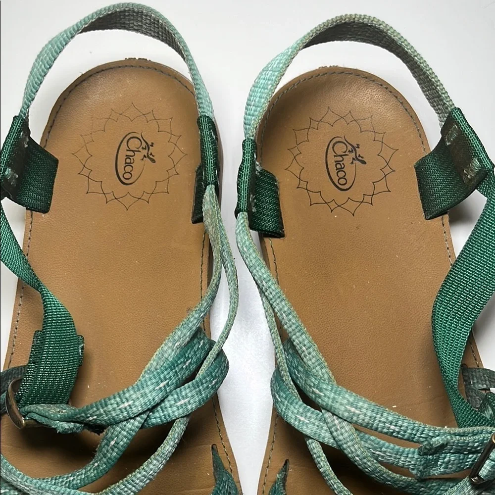 Chaco Green Strappy Sandals Women's Wide Size 10